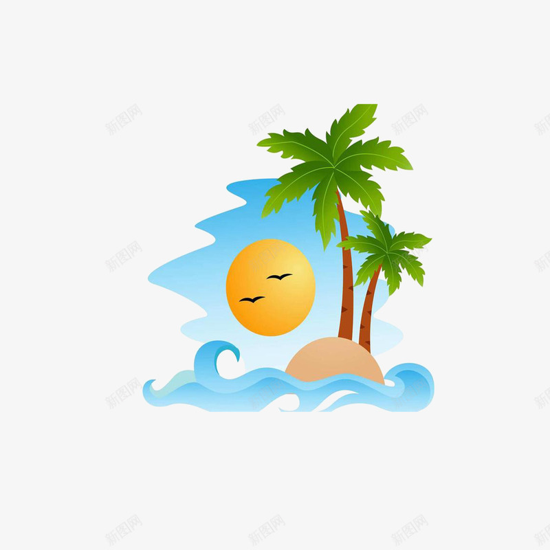 椰子漂浮岛png免抠素材_新图网 https://ixintu.com 好看 岛 椰子 漂浮 漂浮岛