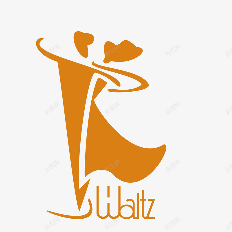 抽象舞蹈图标矢量图eps_新图网 https://ixintu.com 交际舞 图标 抽象舞蹈 橙色 矢量装饰 舞蹈 跳舞 矢量图