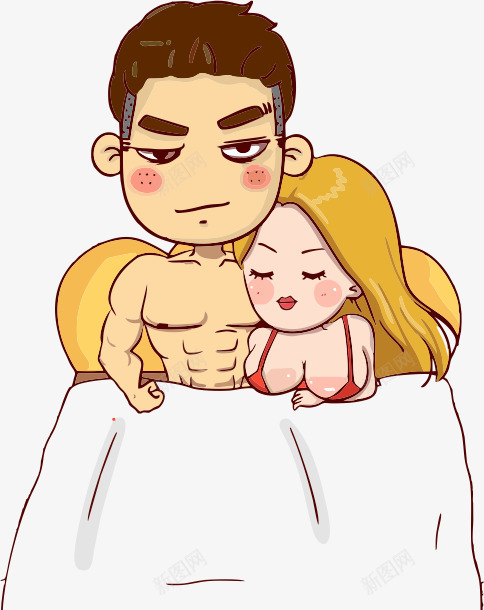 肌肉男png免抠素材_新图网 https://ixintu.com 人物 人物插画 卡通人物 强壮肌肉男 情侣 插画 肌肉