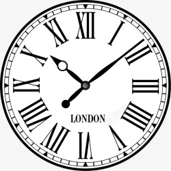 伦敦罗马数字表盘时钟图标高清图片
