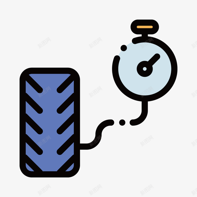 胎压监测矢量图图标ai_新图网 https://ixintu.com UI图标 h5图标 扁平化UI 游戏UI 界面UI 监测 网页UI 胎压 矢量图