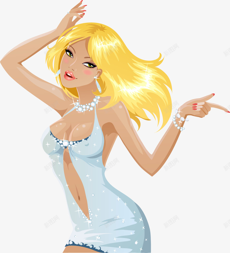 诱惑金发美女矢量图eps免抠素材_新图网 https://ixintu.com 性感美女 时尚美女 矢量美女 美女素材 诱惑金发美女矢量素材 金发美女 矢量图