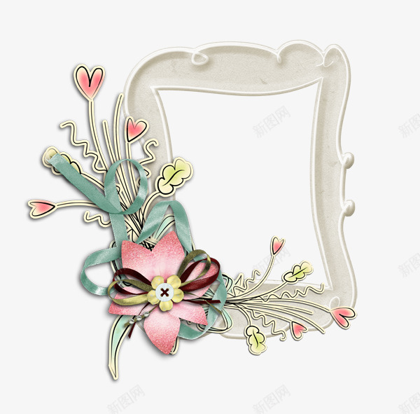 花卉边框png免抠素材_新图网 https://ixintu.com 方框 画框 花卉 花卉边框 花框 花草