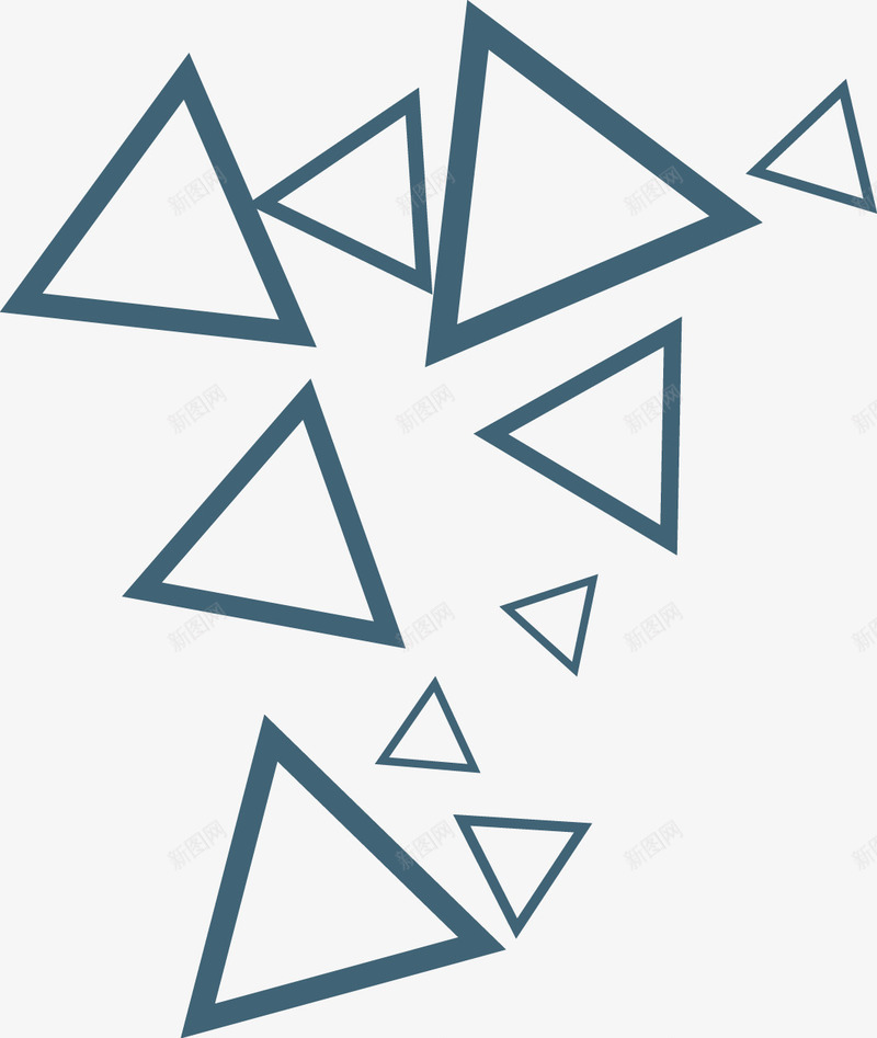 漂浮蓝色三角形png免抠素材_新图网 https://ixintu.com banner 三角 几何 蓝色