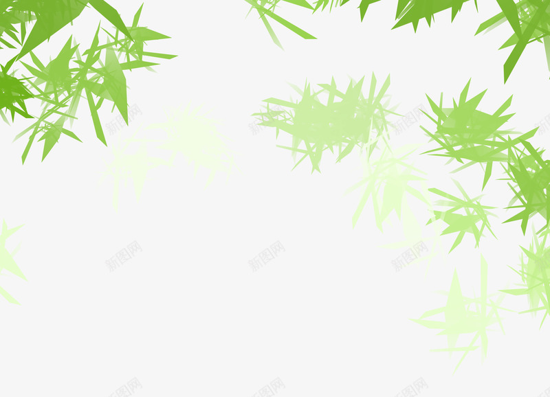 顶部绿叶水彩手绘png免抠素材_新图网 https://ixintu.com 春季 水墨 水彩PNG 竹叶 绿叶 绿色 装饰
