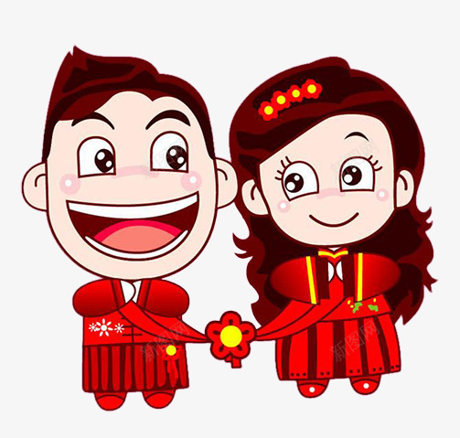 卡通新人情侣png免抠素材_新图网 https://ixintu.com 卡通 婚礼 情侣 新人