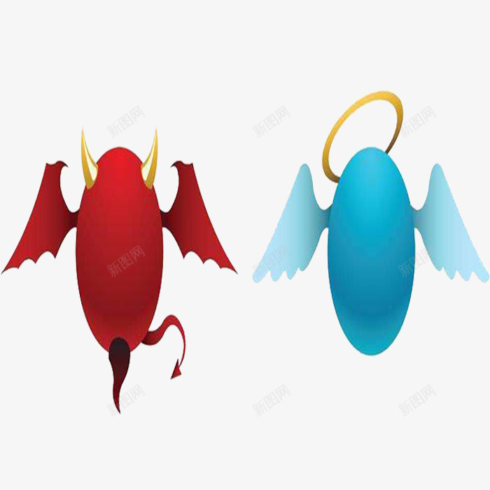 恶魔与天使png免抠素材_新图网 https://ixintu.com 天使形象 天使背影 恶魔 撒旦 撒旦与天使 撒旦形象 撒旦背影