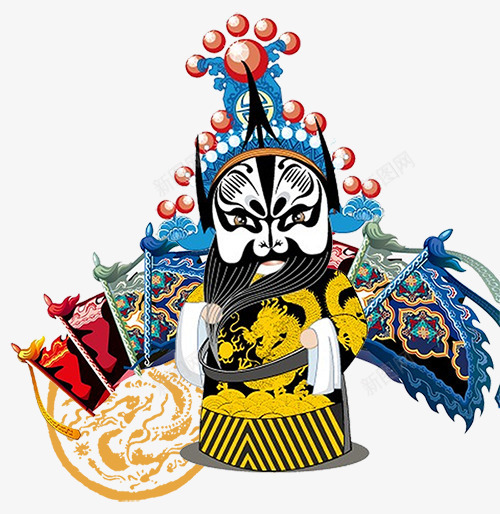 卡通京剧人物png免抠素材_新图网 https://ixintu.com 中国国粹 中国特色 中国风 京剧 京剧人物造型 传统文化 戏曲 戏服 武生 表演 黄色戏服