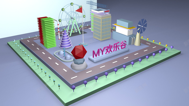 欢乐谷摩天轮c4d创意作品png免抠素材_新图网 https://ixintu.com c4d 作品 创意 摩天轮 欢乐谷