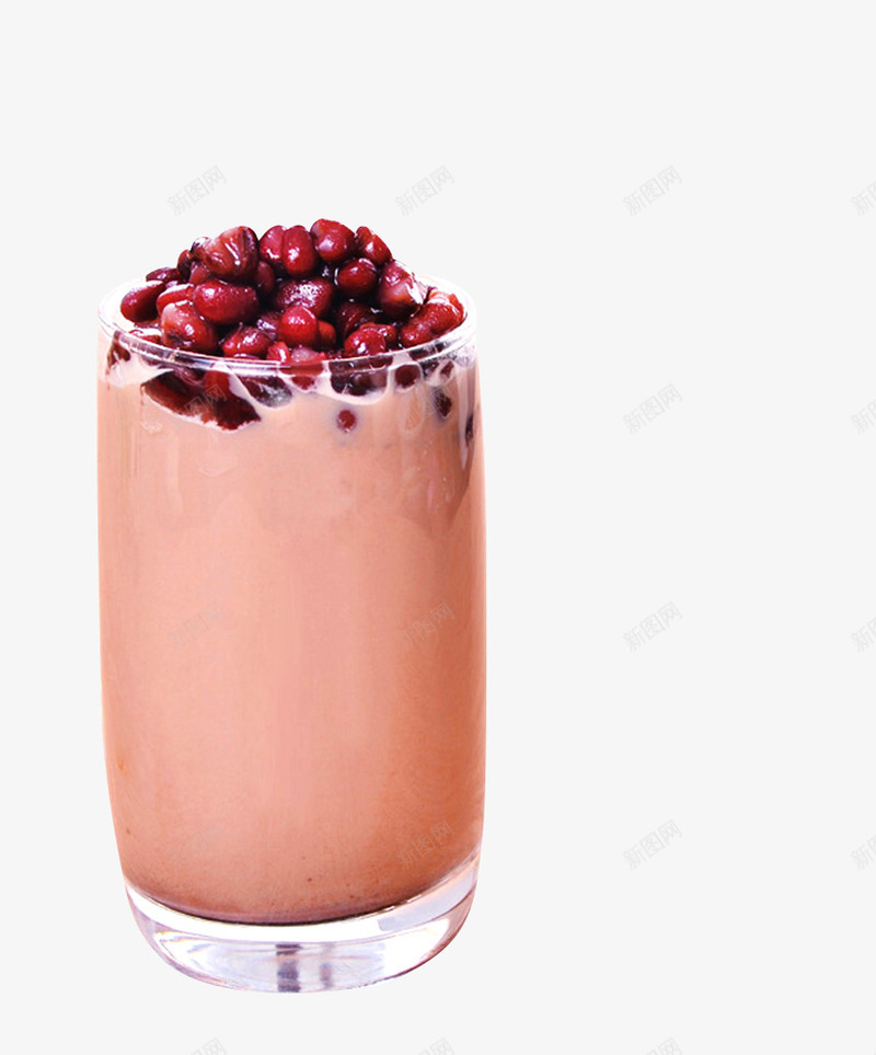 红豆玻璃杯奶茶png免抠素材_新图网 https://ixintu.com 大杯奶茶 奶茶 玻璃杯奶茶 红豆奶茶