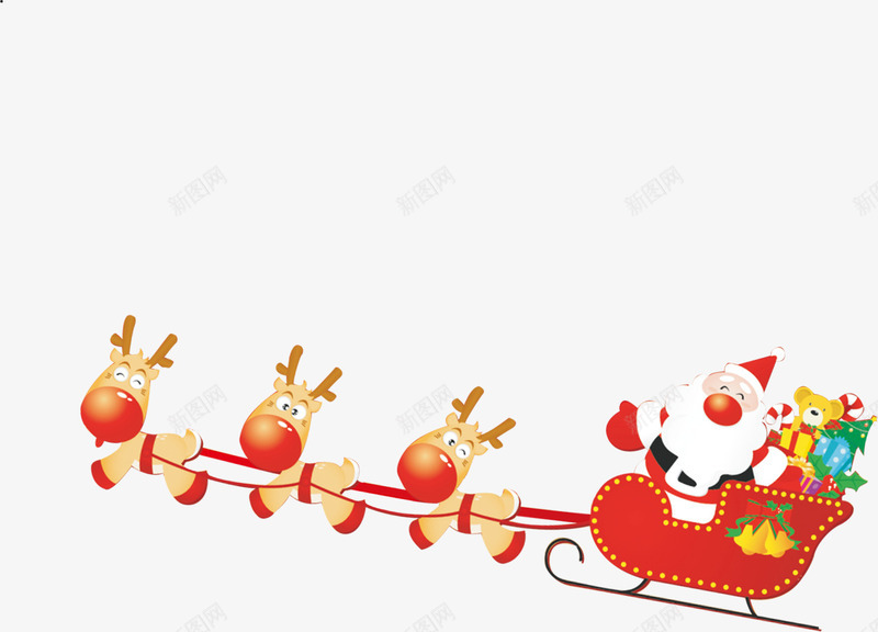 红色圣诞老人麋鹿装饰png免抠素材_新图网 https://ixintu.com 圣诞老人 红色 装饰 麋鹿