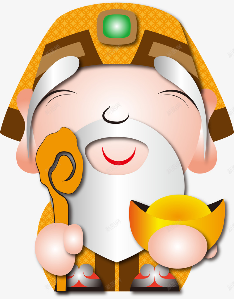 土地神png免抠素材_新图网 https://ixintu.com 元宝 卡通土地公 土地公 土地公神像 土地神 山神 手绘土地公 拐杖 橙色 老爷爷