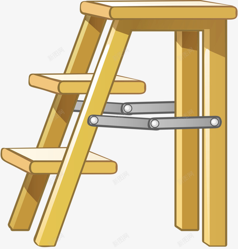 木头梯子png免抠素材_新图网 https://ixintu.com 动画 可爱 好看 手绘