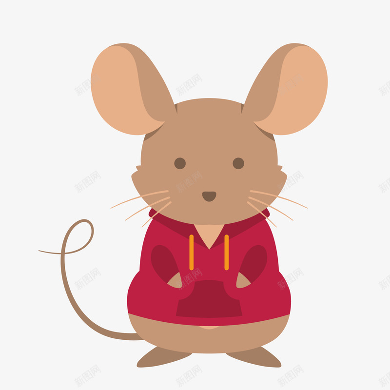 红色衣服可爱老鼠矢量图eps免抠素材_新图网 https://ixintu.com 动物 卡通 图案 小清新 扁平化 简约 红色 老鼠 衣服 装饰 鼠类 矢量图