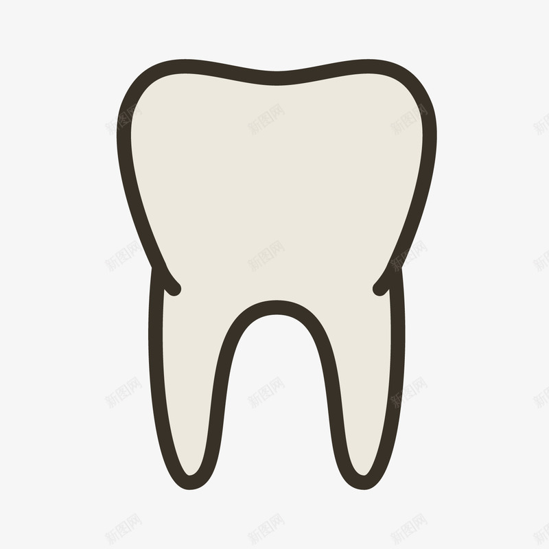 灰色手绘圆角牙齿元素矢量图图标ai_新图网 https://ixintu.com 健康 卡通图标 商务 圆角 扁平化 手绘 灰色 线稿 矢量图