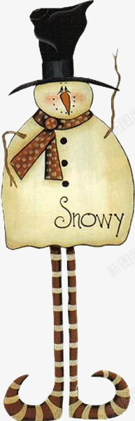 手绘文艺范雪人png免抠素材_新图网 https://ixintu.com 手绘 文艺范 雪人 黑帽子