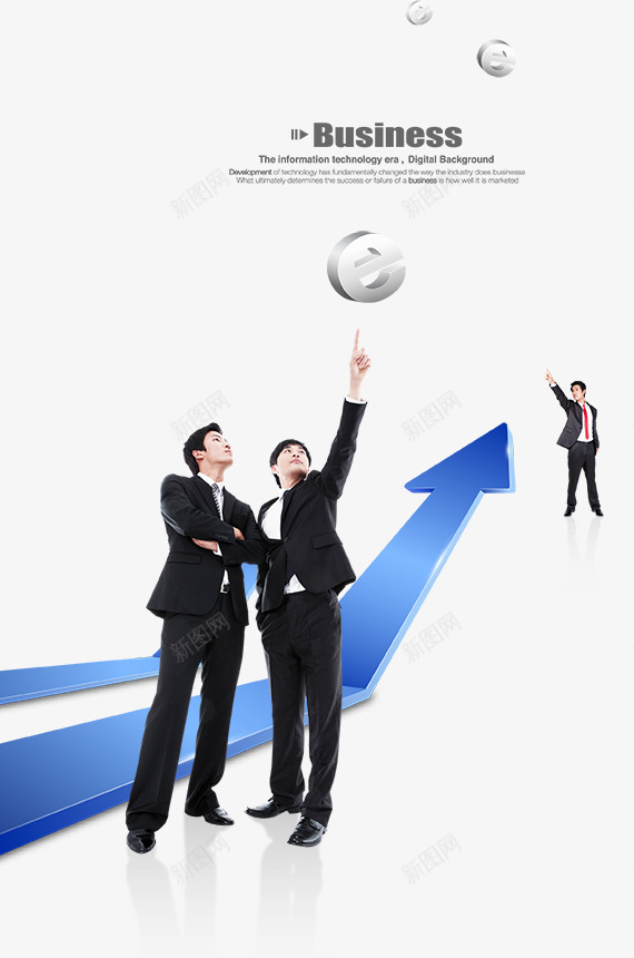 商务人物鱼网络psd免抠素材_新图网 https://ixintu.com 人物 商务人物 箭头 网络 蓝色箭头