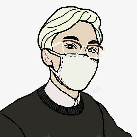 戴口罩的男子png免抠素材_新图网 https://ixintu.com 口罩 男子 眼镜 黑色