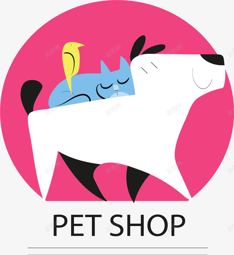 猫狗小动物宠物店矢量图ai免抠素材_新图网 https://ixintu.com 宠物 宠物店 宠物狗 宠物猫 猫狗 矢量png 矢量图