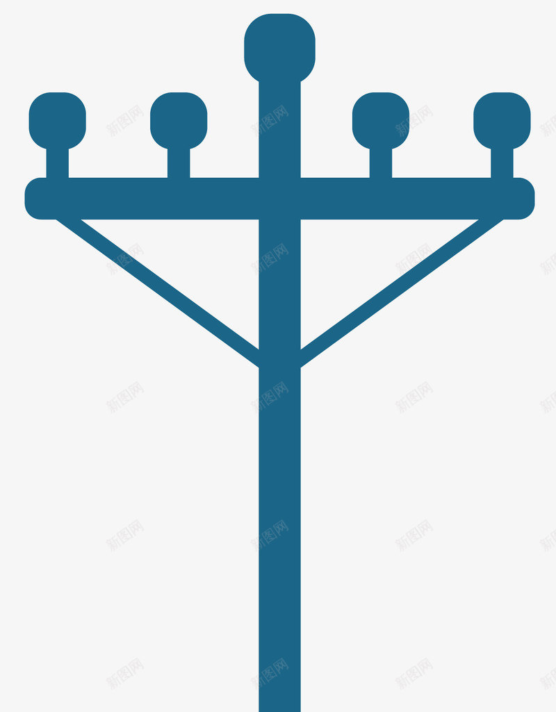 单色卡通电线杆矢量图图标eps_新图网 https://ixintu.com 修电图标 修电工图标 单色 卡通风格 扁平风格 电工图标 蓝色 矢量图