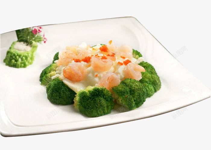 兰花蟹籽滑蛋虾png免抠素材_新图网 https://ixintu.com 产品实物 兰花 美食 菜肴