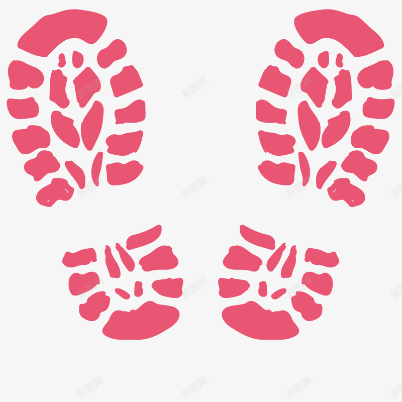 步伐脚印png免抠素材_新图网 https://ixintu.com 印迹 底纹 形状 痕迹 红色