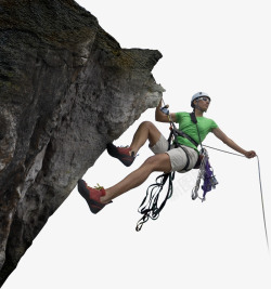攀岩的登山运动员团队素材
