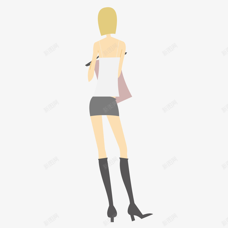 性感女孩矢量图eps免抠素材_新图网 https://ixintu.com 人物 剪影 美女 背影 身影 矢量图