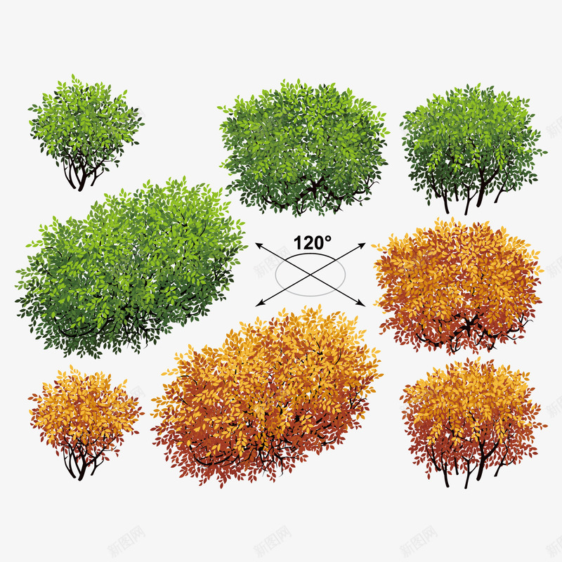 手绘植物矢量图ai免抠素材_新图网 https://ixintu.com 手绘树木 春季 春秋季 矢量树木 矢量植物 矢量素材 秋季 矢量图