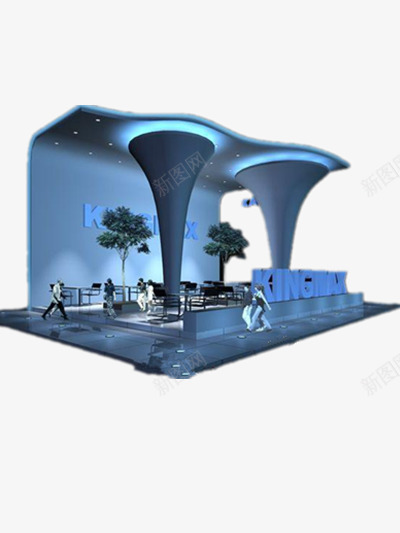 高档3D图png免抠素材_新图网 https://ixintu.com 展示厅素材 展览馆素材 立体 蓝色元素 高档
