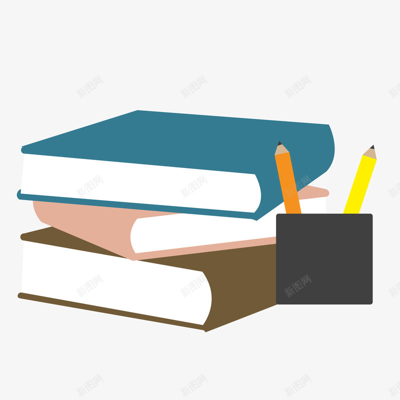 扁平化的书籍文具png免抠素材_新图网 https://ixintu.com 书本 书籍 办公用品 彩色 扁平化 文具