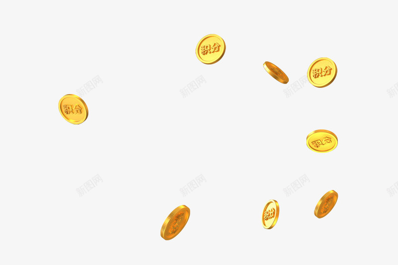 天降金币png免抠素材_新图网 https://ixintu.com psd 积分 赏金 金币