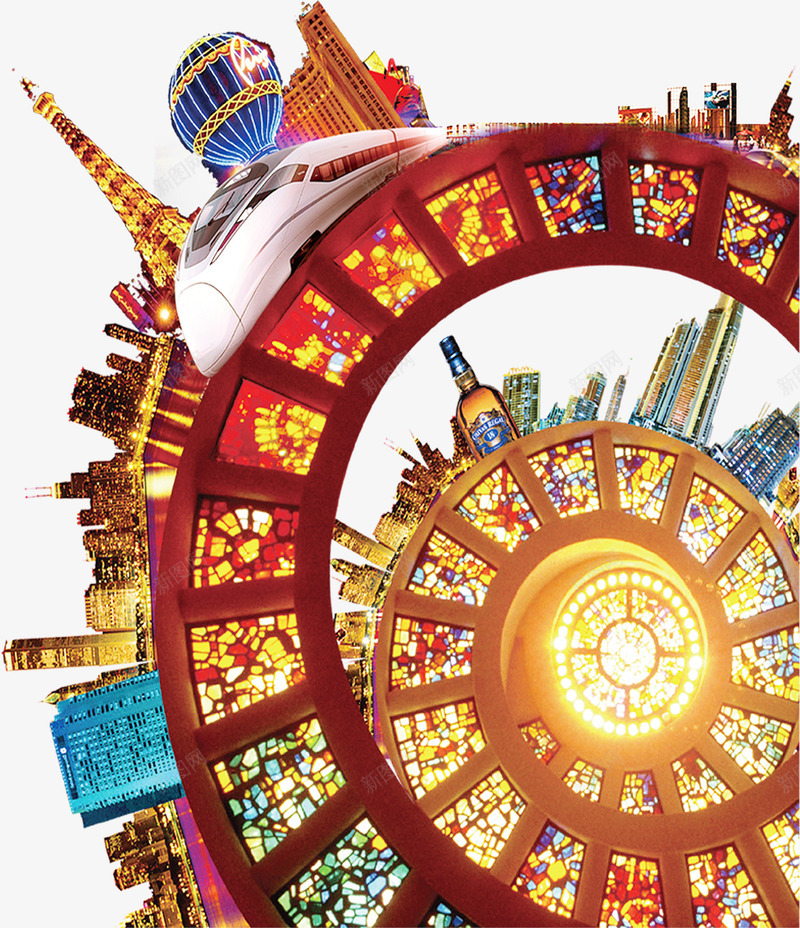 旋转的列车png免抠素材_新图网 https://ixintu.com 列车 商务 城市 夜景 大气 旋转 理财 财富 金币 金色 金融 钱币 银行