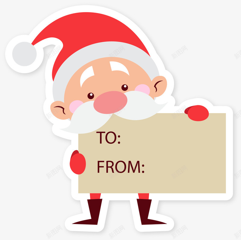 红色卡通举牌圣诞老人png免抠素材_新图网 https://ixintu.com Christmas Merry 卡通圣诞老人 卡通老人 圣诞快乐 圣诞节