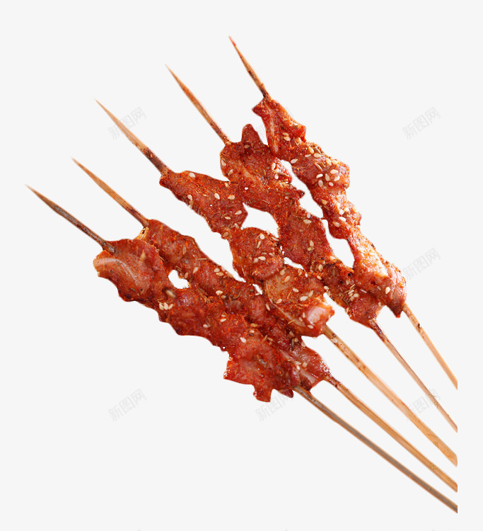 美味香辣烤孜然牛肉串png免抠素材_新图网 https://ixintu.com 孜然牛肉 孜然牛肉串 烤串 烤肉 牛肉 美味 芝麻 香辣