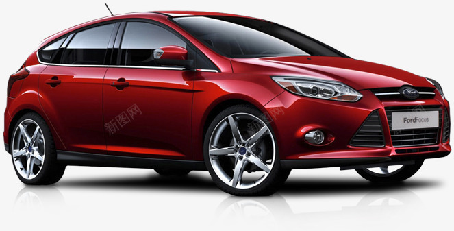红色ford轿车png免抠素材_新图网 https://ixintu.com 交通工具 产品实物 代步 福特座驾 黑色车轮