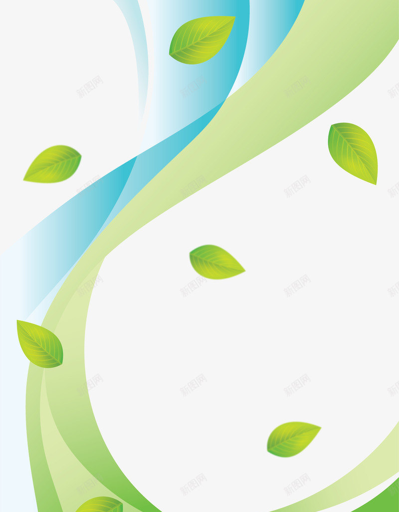 绿色树叶科技波纹矢量图ai免抠素材_新图网 https://ixintu.com 波纹 矢量png 科技波纹 绿色树叶 绿色波纹 飘落树叶 矢量图