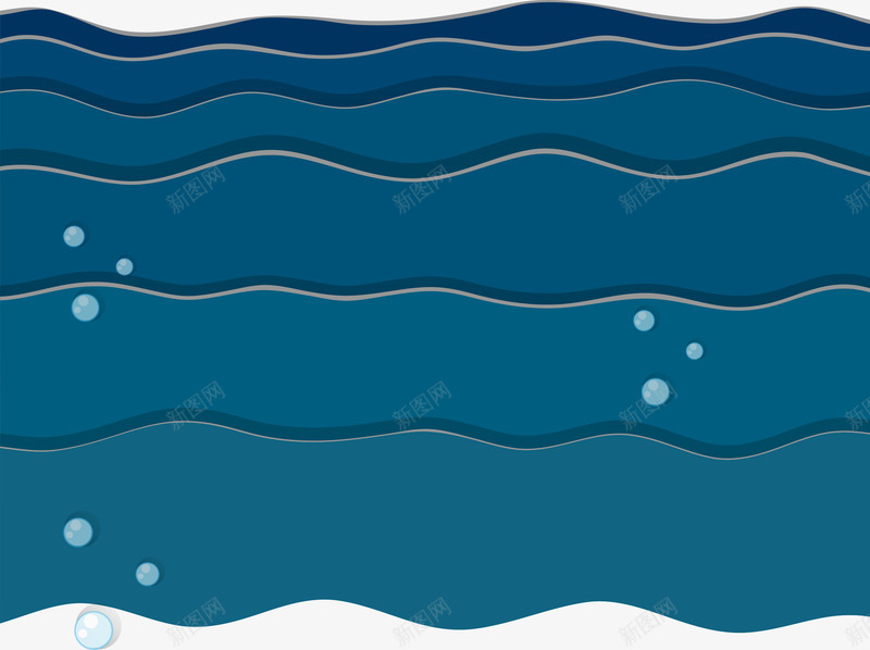 手绘海浪矢量图ai免抠素材_新图网 https://ixintu.com 手绘 海浪 蓝色 矢量图