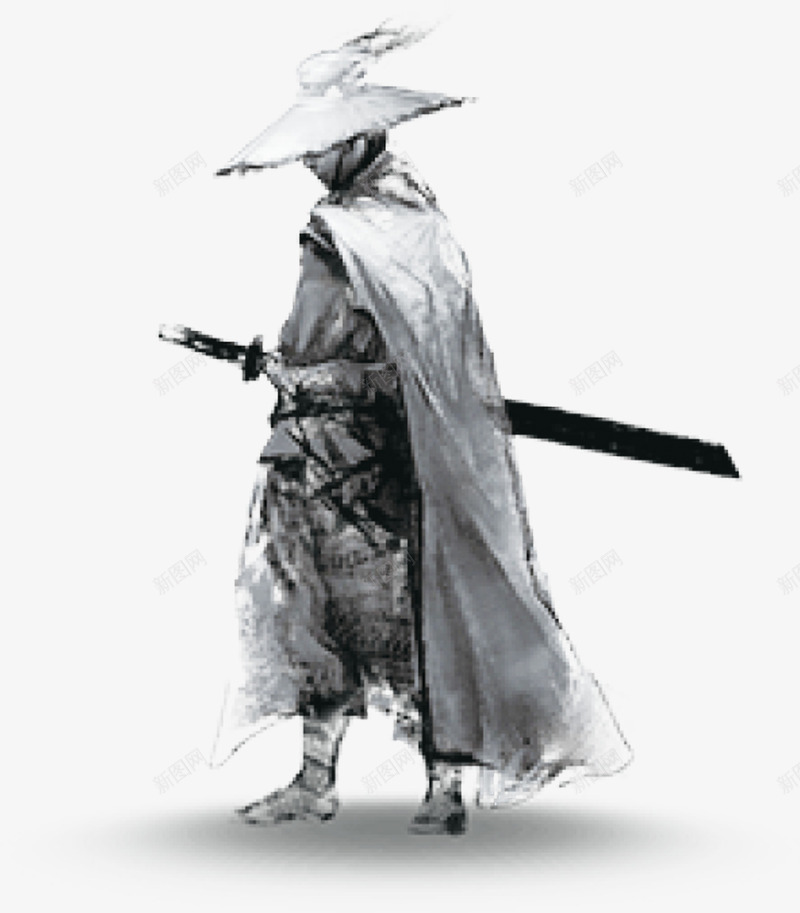 中国风侠客001png免抠素材_新图网 https://ixintu.com 中国风 人物 侠客 侠客水墨画 剑 古代人物 水墨 背剑 舞剑
