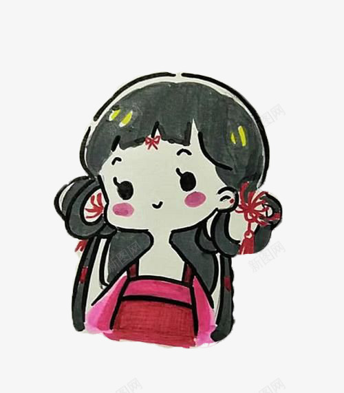 可爱少女彼岸花古装png免抠素材_新图网 https://ixintu.com 古装 可爱 少女 彼岸花