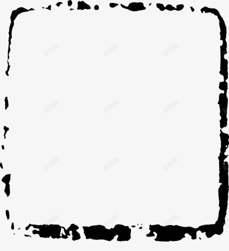 黑色墨点正方形边框水墨图psd免抠素材_新图网 https://ixintu.com 正方形 水墨 边框