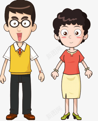 卡通人物爸爸妈妈psd免抠素材_新图网 https://ixintu.com 亲爱的爸爸妈妈 爸爸妈妈卡通人物可爱