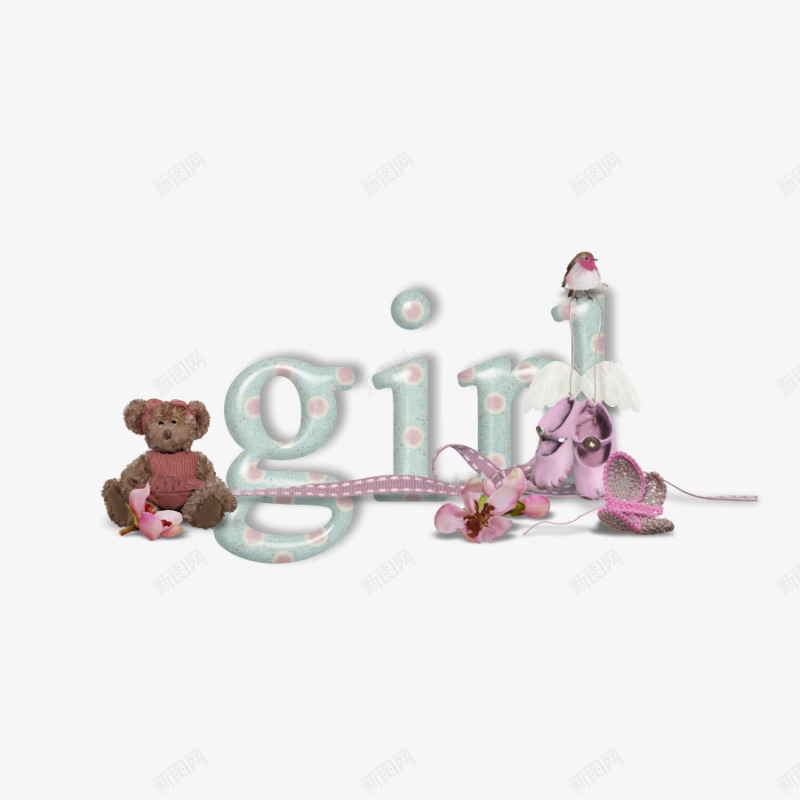 girl英文字和粉色鞋png免抠素材_新图网 https://ixintu.com girl字 创意girl字 小熊 粉色鞋