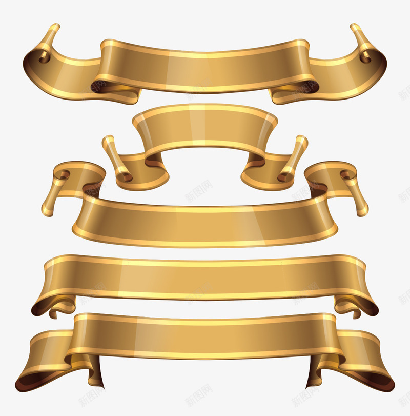 金色渐变高档祝贺彩带矢量图ai免抠素材_新图网 https://ixintu.com 喜庆彩带 渐变彩带 矢量彩带 祝贺彩带 金色彩带 高档彩带 矢量图