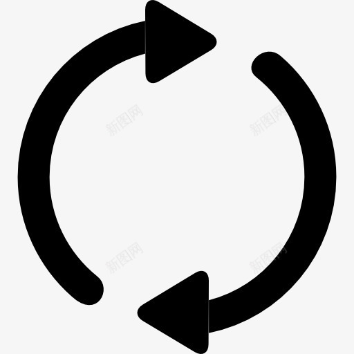 两循环箭头图标png_新图网 https://ixintu.com 三角 不间断的 圆形的箭 循环 箭 箭箭的重复
