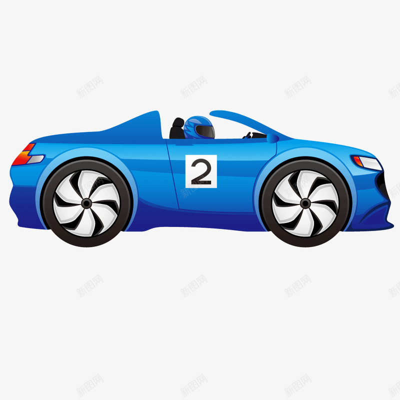 蓝色高档跑车赛车矢量图ai免抠素材_新图网 https://ixintu.com 蓝色 赛车 跑车 高档 矢量图