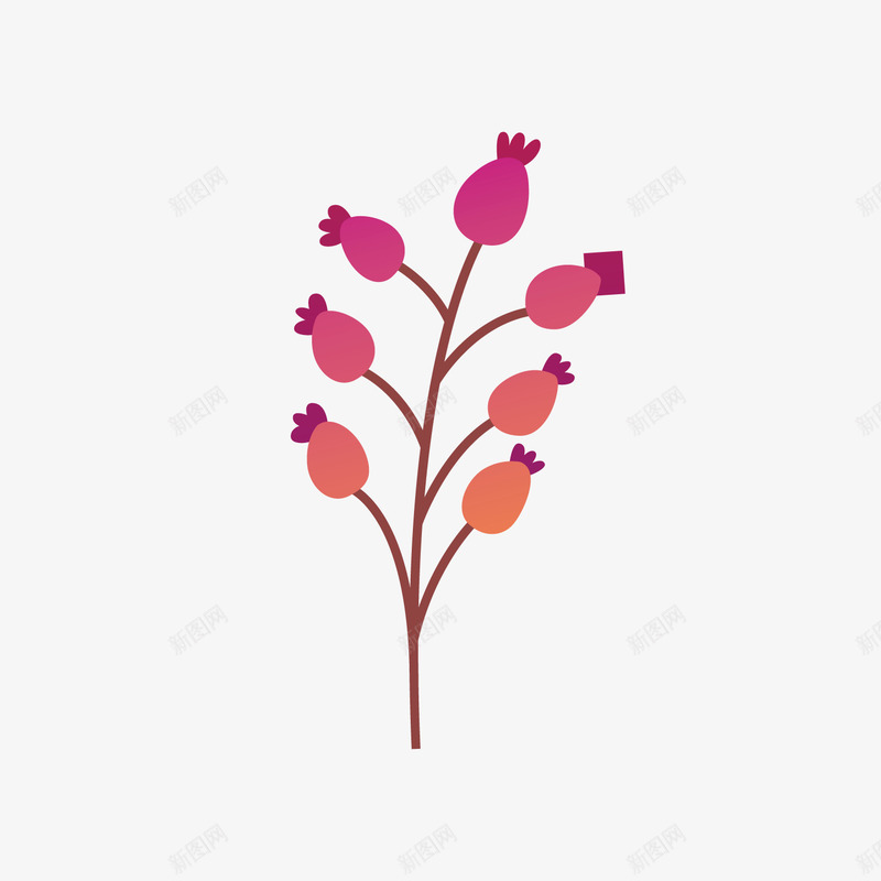 紫色创意的花朵手绘矢量图ai免抠素材_新图网 https://ixintu.com 另类风格 唯美 果实 植物 渐变 紫色 花苞 过渡 矢量图