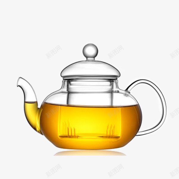 玻璃透明带过滤长嘴可加热泡花壶png免抠素材_新图网 https://ixintu.com 产品实物 玻璃茶壶 草茶壶