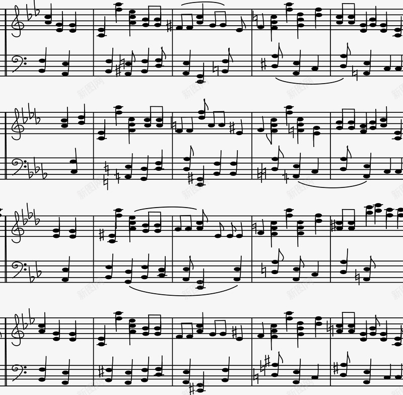 音乐曲谱矢量图图标eps_新图网 https://ixintu.com 曲谱 音乐 音标 矢量图