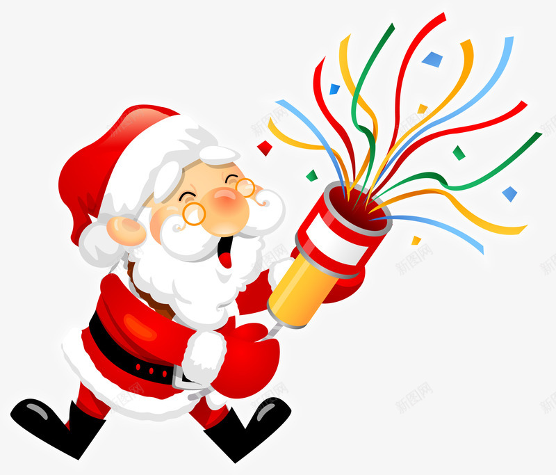 冬日卡通惊喜圣诞老人png免抠素材_新图网 https://ixintu.com Christma Christmas Merry 冬日老人 圣诞快乐 圣诞节 礼炮 装饰图案